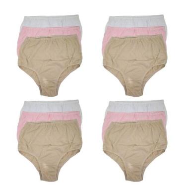 Imagem de Kit com 12 Calcinhas estilo Calçola Senhora Lisa Algodão - Kellynha, M