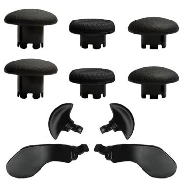 Imagem de Mingxiong Substituição De Joysticks Metal 10 Em 1 Para Controle Dualsense Edge Do Ps5, 4 Botões Gatilho E Pás Traseiras Metálicas, Peças Reparo Com 6 Analógicos (Preto)