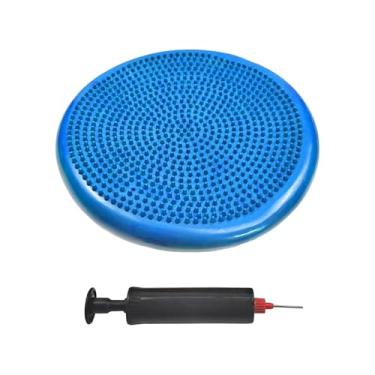 Imagem de simhoa Tapete de equilíbrio com disco de equilíbrio e estabilidade, tapete plano para ioga, fitness, homens e mulheres, ioga, Azul