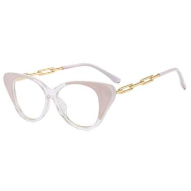 Imagem de HPIRME Armações de óculos de grau da moda, armações de óculos femininas, vintage, coloridas e decorativas (C7Kaqi)