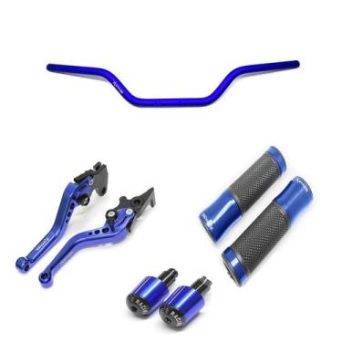 Imagem de Kit Guidão 22mm Manopla v2 Manete Yes 125 - Stark Race, Azul