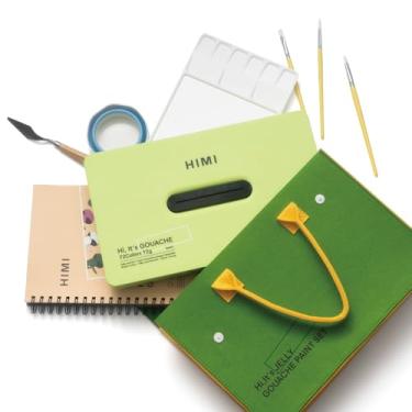 Imagem de HIMI Conjunto de tinta guache GoPack – 72 cores vibrantes com paleta, 3 pincéis, balde dobrável, guache, faca de pintura e bolsa de feltro. Presente para adultos, iniciantes e artistas profissionais