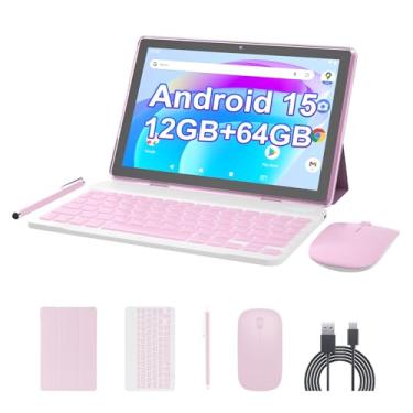 Imagem de Tablet Android 15 de 10 polegadas, tablets 2 em 1 com capa de teclado, mouse Stylus, 10 GB de RAM, 64 GB, 1 TB de expansão, processador quad-core, tablet PC, 5G WiFi6, BT5.0, 6000mAh, tela IPS de 1280