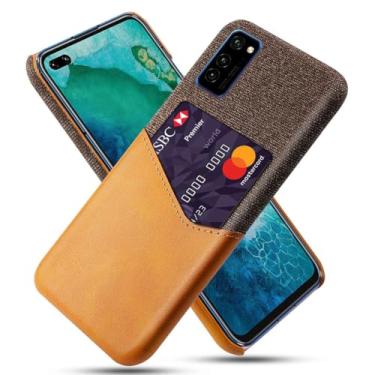 Imagem de Capa para Huawei Honor V30,Anti-deslizamento,Proteção contra quedas de 360°,Resistência à impressão digital,Tela e caso de couro PU com 1 slot de cartão atrás-Brown