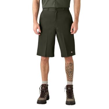 Imagem de Dickies Bermuda de trabalho masculina com vários bolsos e ajuste solto de 33 cm, Olive Green, 30
