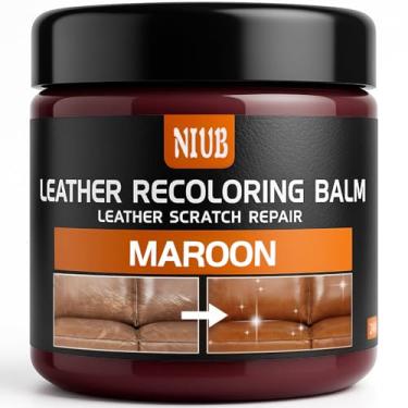 Imagem de NIUB Bálsamo recolorante de couro restaurador de cor de couro creme de couro para móveis sofás assentos de carro sapatos bolsas de couro tintura e restaurador restaura couro desbotado e riscado -