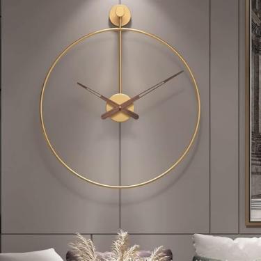 Imagem de Relógio De Parede, Relógio De Parede Grande De Design Moderno, Relógio De Parede Silencioso, Relógio De Parede Decorativo De Parede Exclusivo Para Sala De Estar, Qua, Gold, 40cm/16inch
