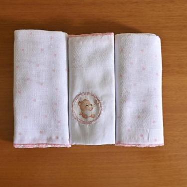 Imagem de kit 3 Fraldas de Pano Luxo 68 cm x 70 cm Bublim Sonhos, Ursa jardim