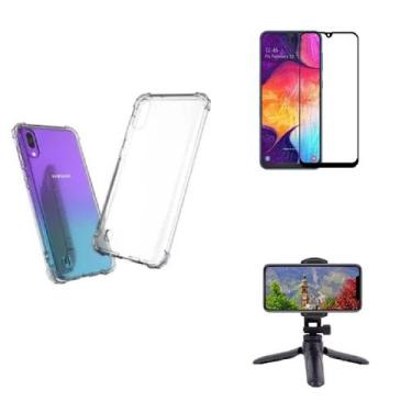 Imagem de Kit Tripé Tripod 360 graus para Samsung Galaxy A01 Core + Capa + Pelic