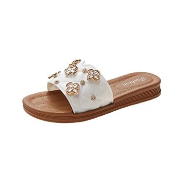 Imagem de Sapatos femininos de salto alto, dedo aberto, antiderrapante, moda, sandálias de plataforma, cabedal macio, respirável, confortável, chinelos de praia, para trabalho, lazer(Beige,37 EU)