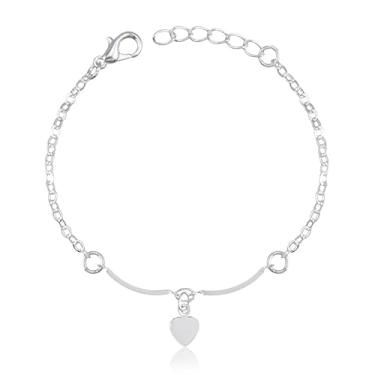 Imagem de Pulseira Infantil Palito Curvo com Coração Liso (13cm)