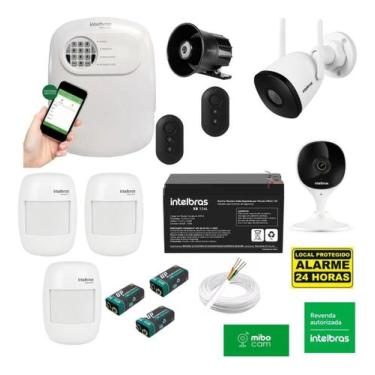 Imagem de Kit Alarme Intelbras C/sensor De Presença E Câmeras Wi-fi
