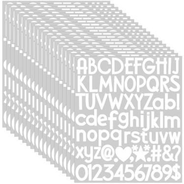Imagem de 1500 peças adesivos de letras 20 folhas adesivos de vinil caixa de correio números autoadesivos à prova d'água pequenas letras adesivas para garrafas de água placa scrapbook sala de aula decoração de