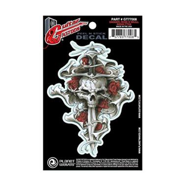 Imagem de Tatuagem de guitarra Planet Waves, caveira rosa da adaga