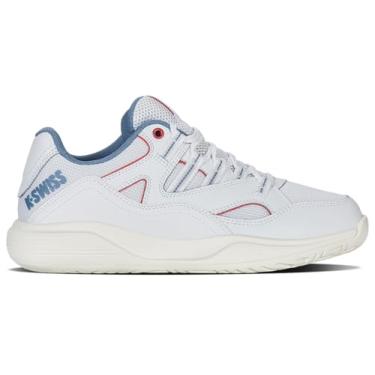 Imagem de K-Swiss Tênis feminino Tura Team Pickleball, Branco/jeans desbotado/dubarry, 36