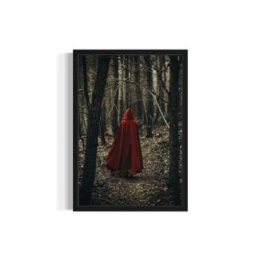 Imagem de Impressão de pôster de arte de parede de terror de chapeuzinho vermelho, pôster assustador assombrado vintage, pintura de arte vintage, galeria de decoração de sala de estar e banheiro 86 (chapeuzinho