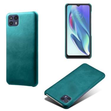Imagem de Capa para MOTO G50 5G,Proteção contra quedas,Casca de volta de cor sólida simples,Design de couro de imitação de plástico-Green