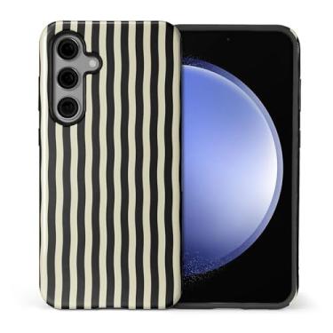 Imagem de ilikediy Capa para Samsung Galaxy S24, HL2, listras pretas, híbrida, 2 camadas, capa protetora de silicone com design