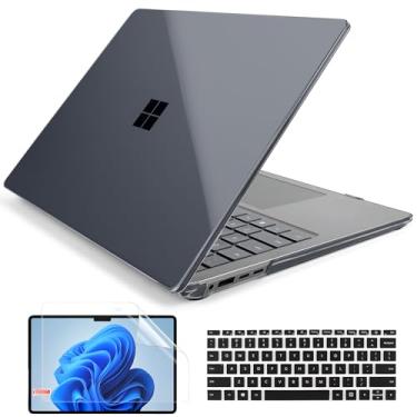 Imagem de Batianda Capa de cristal para laptop Microsoft Surface de 15 polegadas com tela sensível ao toque Copilot+ PC 2024 (7ª edição), leve, durável, resistente a arranhões, fácil instalação, com capa de