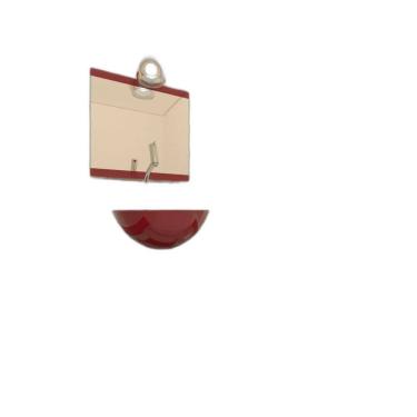 Imagem de Gabinete Vidro Banheiro 40Cm Inox Vermelho Cereja + Torneira