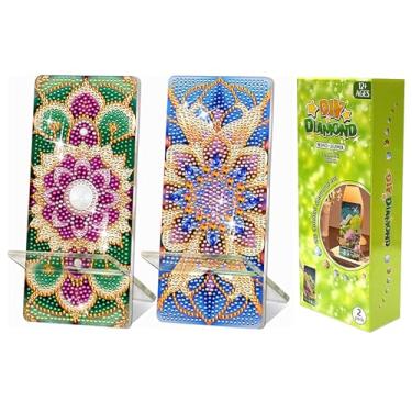 Imagem de NIHO-JIUMA Kits de suporte de telefone Diamond Art Flor, suporte de telefone com pintura de diamante DIY e espelho, adequado para adultos/mulheres/adolescentes
