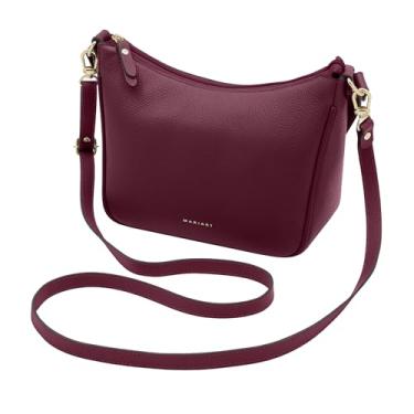 Imagem de Mariart Macaúba Bolsa Transversal Feminina de Couro Bovino Legítimo (Rubi)