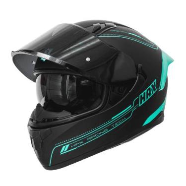 Imagem de Capacete de motocicleta HAX Obsidian Full Face Dual Visor Matte Black 