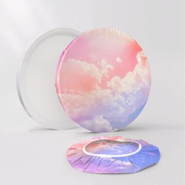 Imagem de CASAZEN Capa de luminária de teto de 30,5 cm, 4 peças, capa de luminária de teto de tecido, filtros de luz para quarto, cozinha, corredores/entradas, escritório, porão (arco-íris)