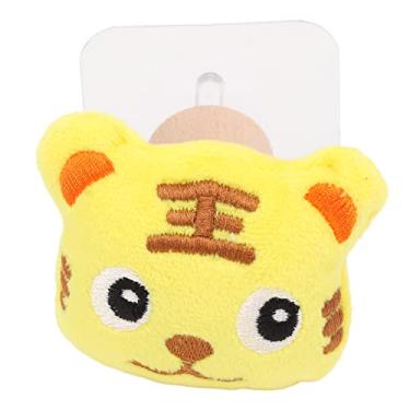 Imagem de Gancho de parede de parede de pelúcia fofa gancho decorativo para pendurar teclas roupas de babador suprimentos de bebê infantil quarto berçário material de pinheiro 6cm (Tigre)