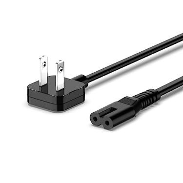 Imagem de Cabo de alimentação adaptador CA de 1,5 m, design super fino e sem bloco, cabo de alimentação de substituição Figura 8 para carregadores, TV, Xbox, Playstation, fonte de alimentação para pequenos