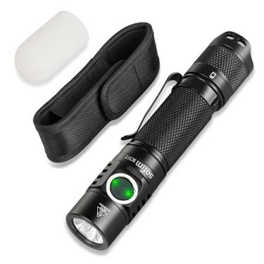 Imagem de Lanterna tática Sofirn SC31T com coldre e difusor, lanternas de LED super brilhantes, 2000 lúmens altos, lanterna pequena recarregável para casa, lanternas potentes para emergências, acampamento