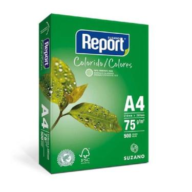 Imagem de Papel Sulfite Report A4 75g 500 Folhas Verde