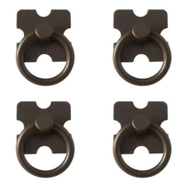 Imagem de 4 Puxador De Gavetas Armário Rustico Argola/preto 35x35mm - Compras Fá