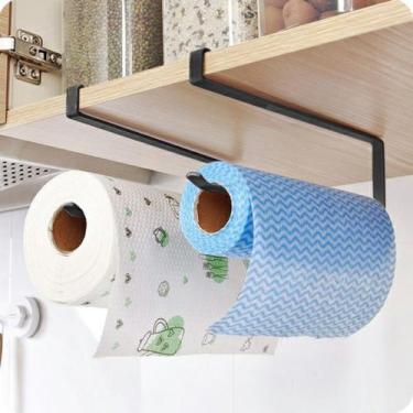 Imagem de Suporte Para Porta Rolo de Papel Toalha Preto - HomeFull