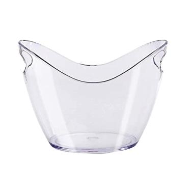 Imagem de Balde de gelo para festas balde de gelo de plástico transparente simples 4L vinho champanhe e garrafa de cerveja rack de armazenamento para cubo de gelo bar balde de gelo balde de vinho