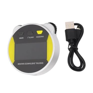 Imagem de Generic Fita métrica eletrônica com visor LCD, ferramenta de medição pequena e precisa, régua rolante para costura de superfície curva de diâmetro plano, Amarelo