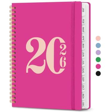 Imagem de Agenda 2026, agenda semanal e mensal, janeiro de 2026 a dezembro de 2026, agenda de calendário de capa dura 2026 com abas e bolso interno, material escolar para mulheres e homens - A5 (16 cm x 21,6 cm