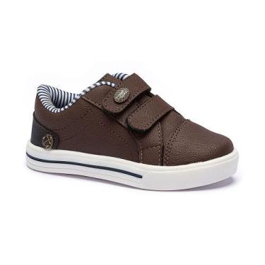 Imagem de Tênis Infantil Menino Pequito Calce-Fácil Âncora, 29, Café