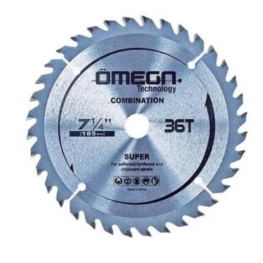 Imagem de Disco Serra Circular 184mm 7.1/4 Pol 36d Furo 20mm Madeira - OMEGA