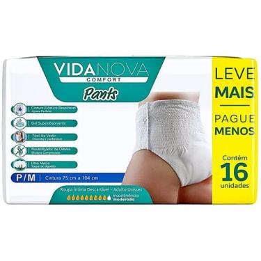 Imagem de Roupa Íntima Descartável Comfort Pants Vida Nova - P/M - Com 16 unidad