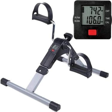 Imagem de Mini Bicicleta Fisioterapia Ergometrica Bike Lcd Simulador Pedal Dobravel Fitness Perna E Braco Com