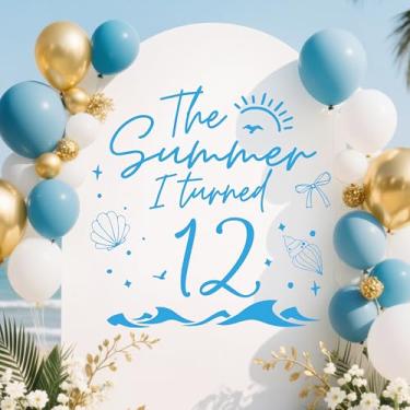 Imagem de SJcysrilla The Summer I Turned 12 Wall Decal Cheers to 12 Years Birthday Party Decorations Balloon Arch Backdrop Happy 12th Birthday Wall Decor