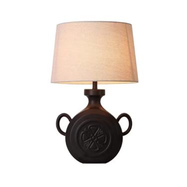 Imagem de Abajur de cabeceira Luminária de mesa cerâmica retrô para estudo, decoração hotel, sala estar, quarto, ornamentos