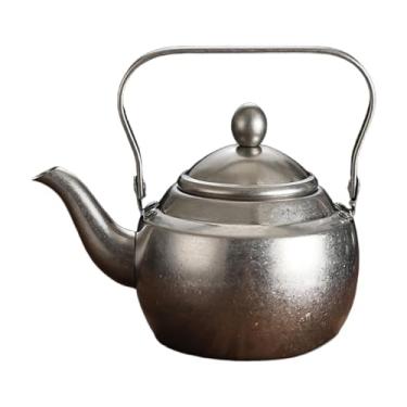 Imagem de Baoblaze Bule de chá de aço inoxidável com alça de elevação e filtro para chaleira de água para restaurante, cozinha, acampamento doméstico, 1.5l