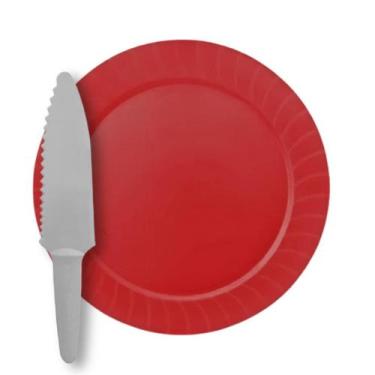 Imagem de kit prato para Grande para bolo tortas e Faca Espátula - Cdi Plastic, 