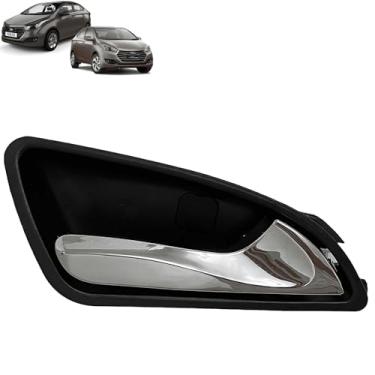 Imagem de Maçaneta Interna Gatilho Puxador Cromado Porta Direita Passageiro HB20 2013 2014 2015 2016 2017 2018 2019