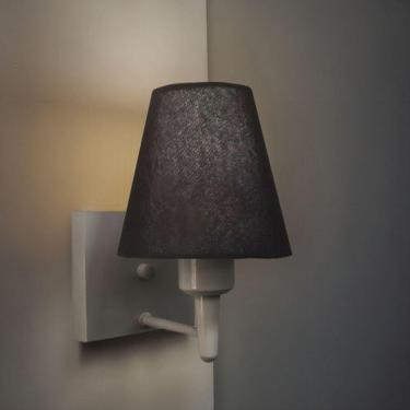 Imagem de Arandela Quadrada Md-2034 Cinza Cúpula Em Tecido Cone Preto - Bivolt