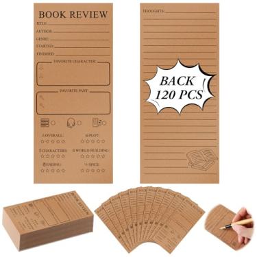 Imagem de Marspark 120 peças de marcadores de livro a granel 8,5 × 20 cm Kraft lista de leitura marcador de livro volta às aulas notas de registro de leitura presentes para leitores de livros mulheres