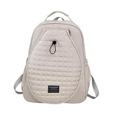 Imagem de menolana Bolsa de tênis acolchoada para mulheres e homens, grande capacidade de armazenamento, organizador portátil versátil, bolsa de viagem com compartimento, Bege