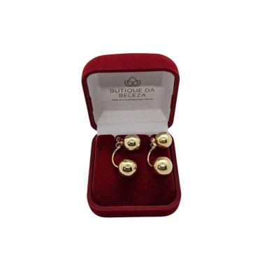 Imagem de Brinco folheado a ouro bola grace kelly grande semijoias em